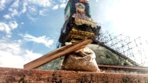 Wood & soil from the Boudhanath Stupa